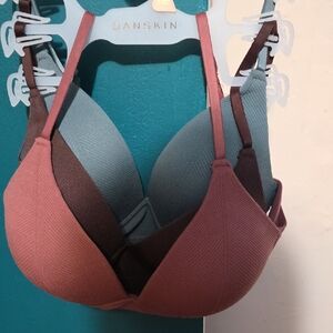Danskin Bra Set - Brown and Blue & Burgandy